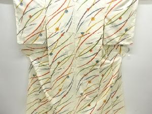 ススキ・楓模様小紋着物